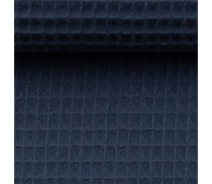 Waffelpiqué Nelson - jeansblau